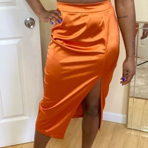 Burnt Orange 🍊 Satin Skirt